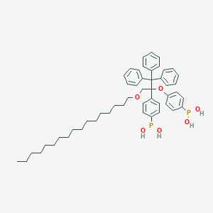 molecular formula C50H64O6P2 B373516 4-{1-[4-(Dihydroxyphosphino)phenoxy]-1-[(heptadecyloxy)methyl]-2,2,2-triphenylethyl}phenylphosphonous acid 