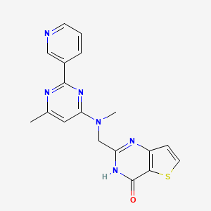 molecular formula C18H16N6OS B3735174 2-{[methyl(6-methyl-2-pyridin-3-ylpyrimidin-4-yl)amino]methyl}thieno[3,2-d]pyrimidin-4(3H)-one 
