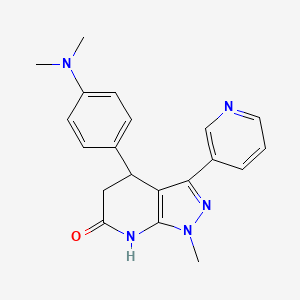 molecular formula C20H21N5O B3735185 4-[4-(dimethylamino)phenyl]-1-methyl-3-pyridin-3-yl-1,4,5,7-tetrahydro-6H-pyrazolo[3,4-b]pyridin-6-one 
