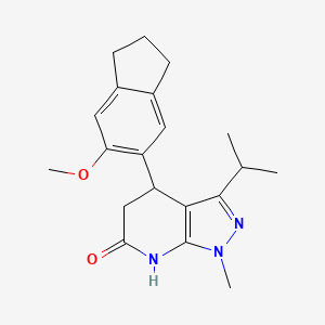 molecular formula C20H25N3O2 B3735193 3-isopropyl-4-(6-methoxy-2,3-dihydro-1H-inden-5-yl)-1-methyl-1,4,5,7-tetrahydro-6H-pyrazolo[3,4-b]pyridin-6-one 