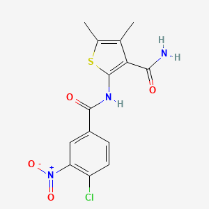 molecular formula C14H12ClN3O4S B3735208 2-[(4-chloro-3-nitrobenzoyl)amino]-4,5-dimethyl-3-thiophenecarboxamide 