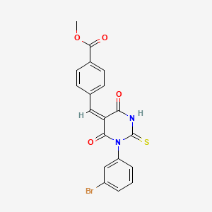 molecular formula C19H13BrN2O4S B3735228 methyl 4-{[1-(3-bromophenyl)-4,6-dioxo-2-thioxotetrahydro-5(2H)-pyrimidinylidene]methyl}benzoate 