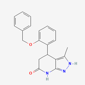 molecular formula C20H19N3O2 B3735251 4-[2-(benzyloxy)phenyl]-3-methyl-1,4,5,7-tetrahydro-6H-pyrazolo[3,4-b]pyridin-6-one 
