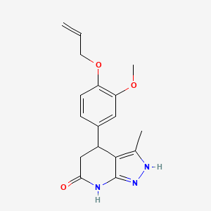 molecular formula C17H19N3O3 B3735257 4-[4-(allyloxy)-3-methoxyphenyl]-3-methyl-1,4,5,7-tetrahydro-6H-pyrazolo[3,4-b]pyridin-6-one 
