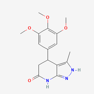 molecular formula C16H19N3O4 B3735266 3-methyl-4-(3,4,5-trimethoxyphenyl)-1,4,5,7-tetrahydro-6H-pyrazolo[3,4-b]pyridin-6-one 