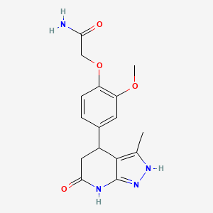 molecular formula C16H18N4O4 B3735272 2-[2-methoxy-4-(3-methyl-6-oxo-4,5,6,7-tetrahydro-1H-pyrazolo[3,4-b]pyridin-4-yl)phenoxy]acetamide 
