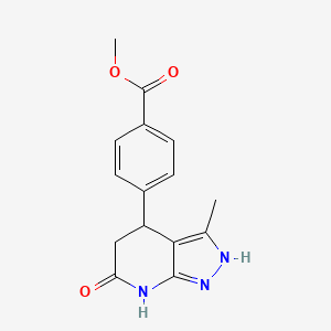 molecular formula C15H15N3O3 B3735280 methyl 4-(3-methyl-6-oxo-4,5,6,7-tetrahydro-1H-pyrazolo[3,4-b]pyridin-4-yl)benzoate 