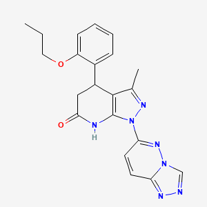 molecular formula C21H21N7O2 B3735281 3-methyl-4-(2-propoxyphenyl)-1-[1,2,4]triazolo[4,3-b]pyridazin-6-yl-1,4,5,7-tetrahydro-6H-pyrazolo[3,4-b]pyridin-6-one 