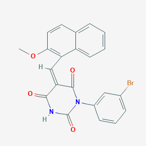 1-(3-bromophenyl)-5-[(2-methoxy-1-naphthyl)methylene]-2,4,6(1H,3H,5H)-pyrimidinetrione