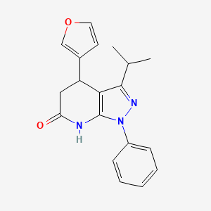 molecular formula C19H19N3O2 B3735311 4-(3-furyl)-3-isopropyl-1-phenyl-1,4,5,7-tetrahydro-6H-pyrazolo[3,4-b]pyridin-6-one 