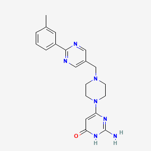 2-amino-6-(4-{[2-(3-methylphenyl)pyrimidin-5-yl]methyl}piperazin-1-yl)pyrimidin-4-ol