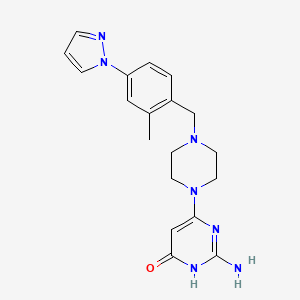 molecular formula C19H23N7O B3735324 2-amino-6-{4-[2-methyl-4-(1H-pyrazol-1-yl)benzyl]piperazin-1-yl}pyrimidin-4-ol 