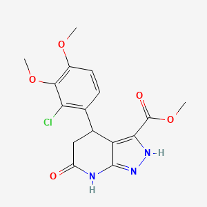 molecular formula C16H16ClN3O5 B3735332 methyl 4-(2-chloro-3,4-dimethoxyphenyl)-6-oxo-4,5,6,7-tetrahydro-1H-pyrazolo[3,4-b]pyridine-3-carboxylate 