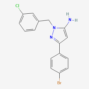 molecular formula C16H13BrClN3 B3735340 3-(4-bromophenyl)-1-(3-chlorobenzyl)-1H-pyrazol-5-amine 