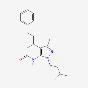 3-methyl-1-(3-methylbutyl)-4-(2-phenylethyl)-1,4,5,7-tetrahydro-6H-pyrazolo[3,4-b]pyridin-6-one