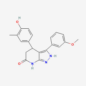 molecular formula C20H19N3O3 B3735355 4-(4-hydroxy-3-methylphenyl)-3-(3-methoxyphenyl)-1,4,5,7-tetrahydro-6H-pyrazolo[3,4-b]pyridin-6-one 