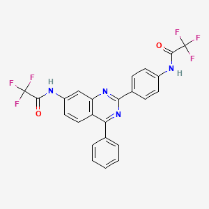 molecular formula C24H14F6N4O2 B3735377 2,2,2-trifluoro-N-(4-phenyl-2-{4-[(trifluoroacetyl)amino]phenyl}-7-quinazolinyl)acetamide 