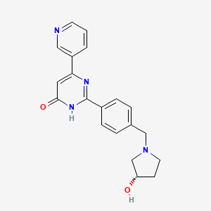 2-(4-{[(3S)-3-hydroxy-1-pyrrolidinyl]methyl}phenyl)-6-(3-pyridinyl)-4(3H)-pyrimidinone bis(trifluoroacetate) (salt)
