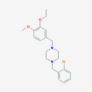 molecular formula C21H27BrN2O2 B3735431 1-(2-bromobenzyl)-4-(3-ethoxy-4-methoxybenzyl)piperazine 