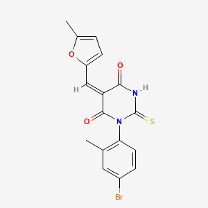 molecular formula C17H13BrN2O3S B3735435 1-(4-bromo-2-methylphenyl)-5-[(5-methyl-2-furyl)methylene]-2-thioxodihydro-4,6(1H,5H)-pyrimidinedione 