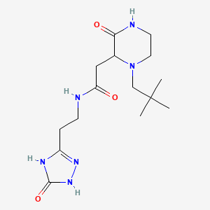 molecular formula C15H26N6O3 B3735449 2-[1-(2,2-dimethylpropyl)-3-oxo-2-piperazinyl]-N-[2-(5-oxo-4,5-dihydro-1H-1,2,4-triazol-3-yl)ethyl]acetamide 