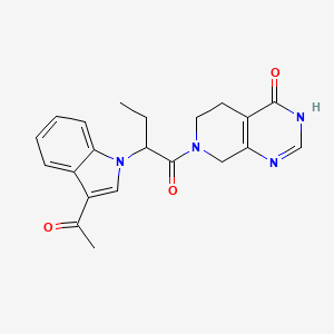 7-[2-(3-acetyl-1H-indol-1-yl)butanoyl]-5,6,7,8-tetrahydropyrido[3,4-d]pyrimidin-4(3H)-one
