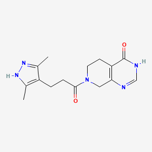molecular formula C15H19N5O2 B3735471 7-[3-(3,5-dimethyl-1H-pyrazol-4-yl)propanoyl]-5,6,7,8-tetrahydropyrido[3,4-d]pyrimidin-4(3H)-one 