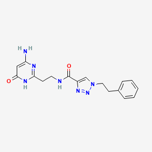 molecular formula C17H19N7O2 B3735479 N-[2-(4-amino-6-hydroxy-2-pyrimidinyl)ethyl]-1-(2-phenylethyl)-1H-1,2,3-triazole-4-carboxamide 