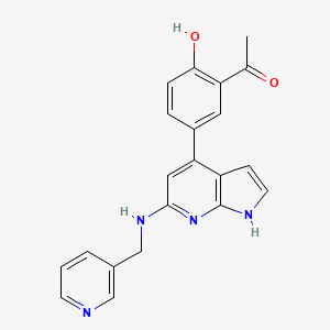 molecular formula C21H18N4O2 B3735482 1-(2-hydroxy-5-{6-[(pyridin-3-ylmethyl)amino]-1H-pyrrolo[2,3-b]pyridin-4-yl}phenyl)ethanone 