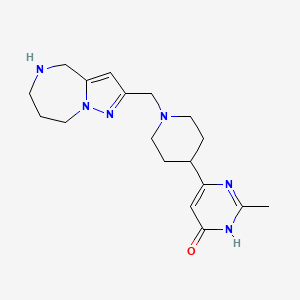 2-methyl-6-[1-(5,6,7,8-tetrahydro-4H-pyrazolo[1,5-a][1,4]diazepin-2-ylmethyl)-4-piperidinyl]-4-pyrimidinol dihydrochloride