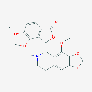 molecular formula C22H23NO7 B373553 4,5-dimethoxy-3-(4-methoxy-6-methyl-5,6,7,8-tetrahydro[1,3]dioxolo[4,5-g]isoquinolin-5-yl)-2-benzofuran-1(3H)-one 