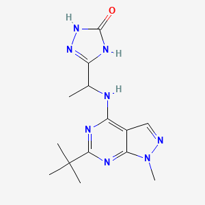 molecular formula C14H20N8O B3735533 5-{1-[(6-tert-butyl-1-methyl-1H-pyrazolo[3,4-d]pyrimidin-4-yl)amino]ethyl}-2,4-dihydro-3H-1,2,4-triazol-3-one 