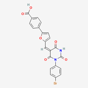 molecular formula C22H13BrN2O6 B3735569 4-(5-{[1-(4-bromophenyl)-2,4,6-trioxotetrahydro-5(2H)-pyrimidinylidene]methyl}-2-furyl)benzoic acid 