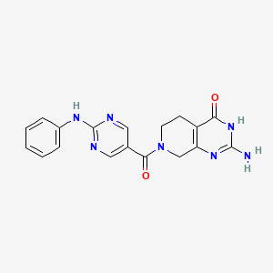 molecular formula C18H17N7O2 B3735595 2-amino-7-[(2-anilinopyrimidin-5-yl)carbonyl]-5,6,7,8-tetrahydropyrido[3,4-d]pyrimidin-4(3H)-one 