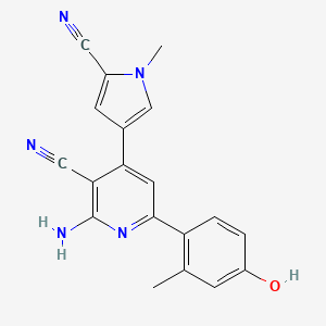 2-amino-4-(5-cyano-1-methyl-1H-pyrrol-3-yl)-6-(4-hydroxy-2-methylphenyl)nicotinonitrile