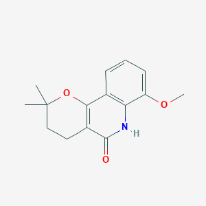 molecular formula C15H17NO3 B373565 7-methoxy-2,2-dimethyl-2,3,4,6-tetrahydro-5H-pyrano[3,2-c]quinolin-5-one 