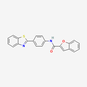 molecular formula C22H14N2O2S B3735672 N-[4-(1,3-benzothiazol-2-yl)phenyl]-1-benzofuran-2-carboxamide 