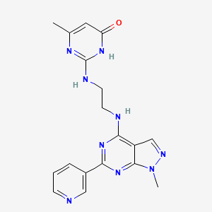 molecular formula C18H19N9O B3735681 6-methyl-2-[(2-{[1-methyl-6-(3-pyridinyl)-1H-pyrazolo[3,4-d]pyrimidin-4-yl]amino}ethyl)amino]-4(3H)-pyrimidinone 