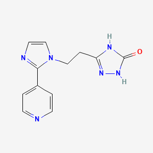 molecular formula C12H12N6O B3735704 5-[2-(2-pyridin-4-yl-1H-imidazol-1-yl)ethyl]-2,4-dihydro-3H-1,2,4-triazol-3-one 