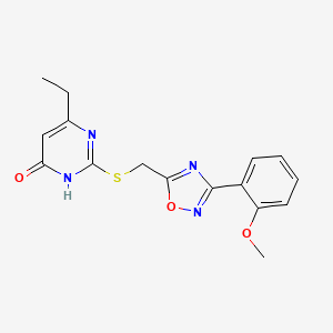 molecular formula C16H16N4O3S B3735724 6-ethyl-2-({[3-(2-methoxyphenyl)-1,2,4-oxadiazol-5-yl]methyl}thio)-4(3H)-pyrimidinone 