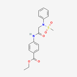 molecular formula C18H20N2O5S B3735725 ethyl 4-{[N-(methylsulfonyl)-N-phenylglycyl]amino}benzoate 