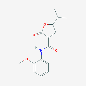 5-isopropyl-N-(2-methoxyphenyl)-2-oxotetrahydro-3-furancarboxamide