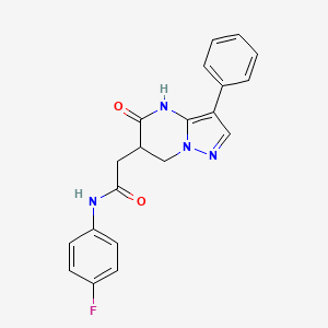 molecular formula C20H17FN4O2 B3735776 N-(4-fluorophenyl)-2-(5-oxo-3-phenyl-4,5,6,7-tetrahydropyrazolo[1,5-a]pyrimidin-6-yl)acetamide 