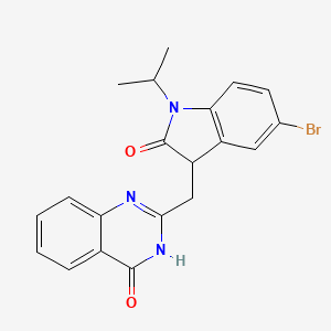 molecular formula C20H18BrN3O2 B3735793 2-[(5-bromo-1-isopropyl-2-oxo-2,3-dihydro-1H-indol-3-yl)methyl]-4(3H)-quinazolinone 