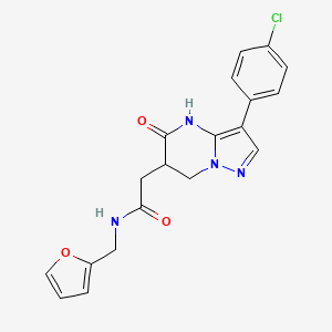 molecular formula C19H17ClN4O3 B3735800 2-[3-(4-chlorophenyl)-5-oxo-4,5,6,7-tetrahydropyrazolo[1,5-a]pyrimidin-6-yl]-N-(2-furylmethyl)acetamide 