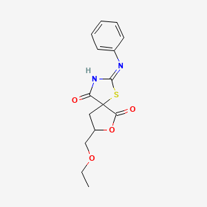 molecular formula C15H16N2O4S B3735816 2-anilino-8-(ethoxymethyl)-7-oxa-1-thia-3-azaspiro[4.4]non-2-ene-4,6-dione 