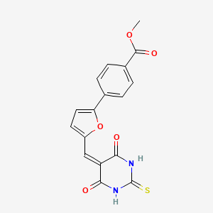 molecular formula C17H12N2O5S B3735829 methyl 4-{5-[(4,6-dioxo-2-thioxotetrahydro-5(2H)-pyrimidinylidene)methyl]-2-furyl}benzoate 