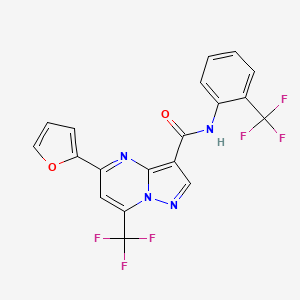molecular formula C19H10F6N4O2 B3735886 5-(2-furyl)-7-(trifluoromethyl)-N-[2-(trifluoromethyl)phenyl]pyrazolo[1,5-a]pyrimidine-3-carboxamide 