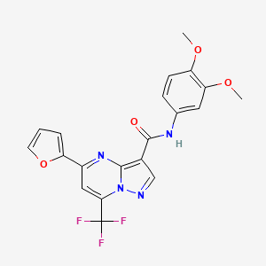 molecular formula C20H15F3N4O4 B3735892 N-(3,4-dimethoxyphenyl)-5-(2-furyl)-7-(trifluoromethyl)pyrazolo[1,5-a]pyrimidine-3-carboxamide CAS No. 5839-13-4