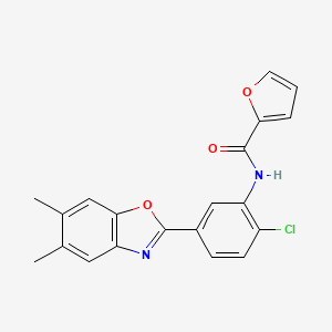 molecular formula C20H15ClN2O3 B3735900 N-[2-chloro-5-(5,6-dimethyl-1,3-benzoxazol-2-yl)phenyl]-2-furamide 